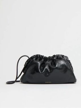 New! Mansur Gavriel Mini Cloud Clutch - Black Naplak, includes pink tote bag